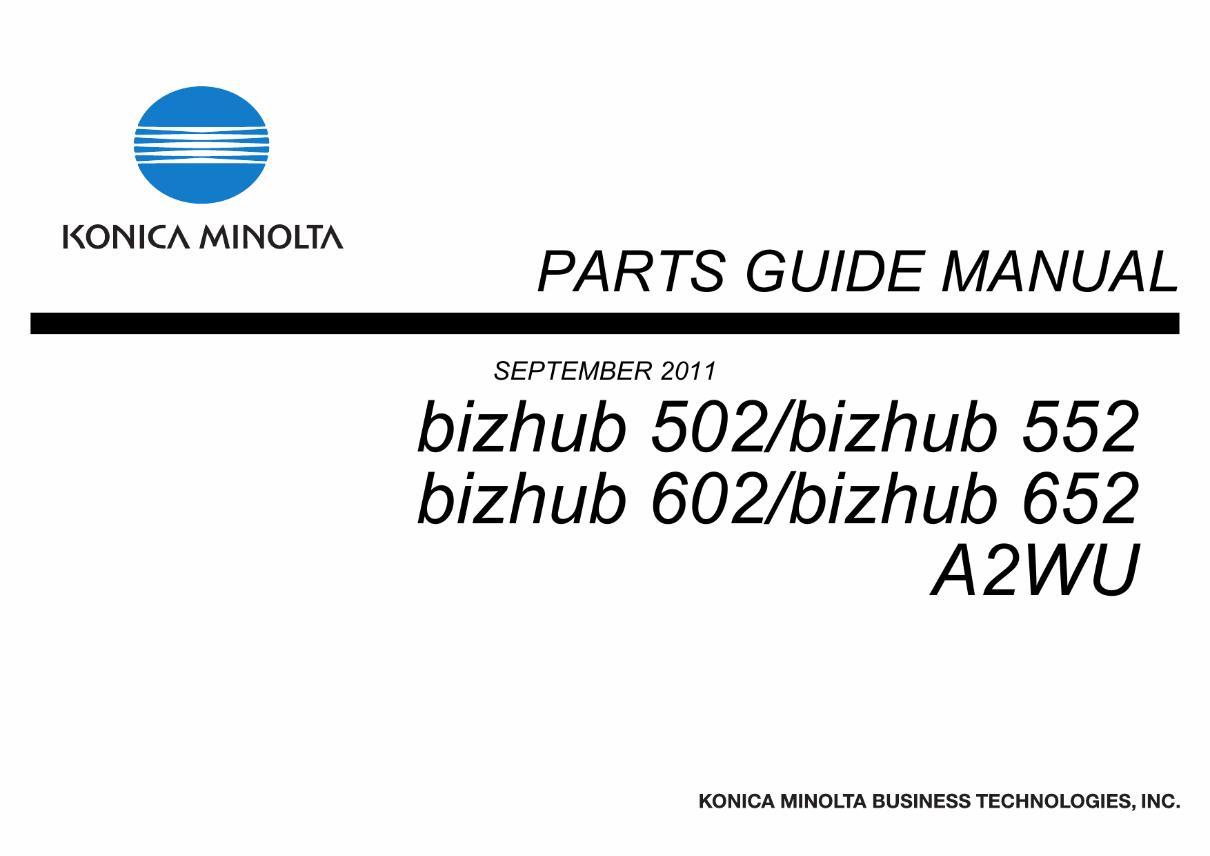 Konica-Minolta bizhub 502 552 602 652 Parts Manual-1